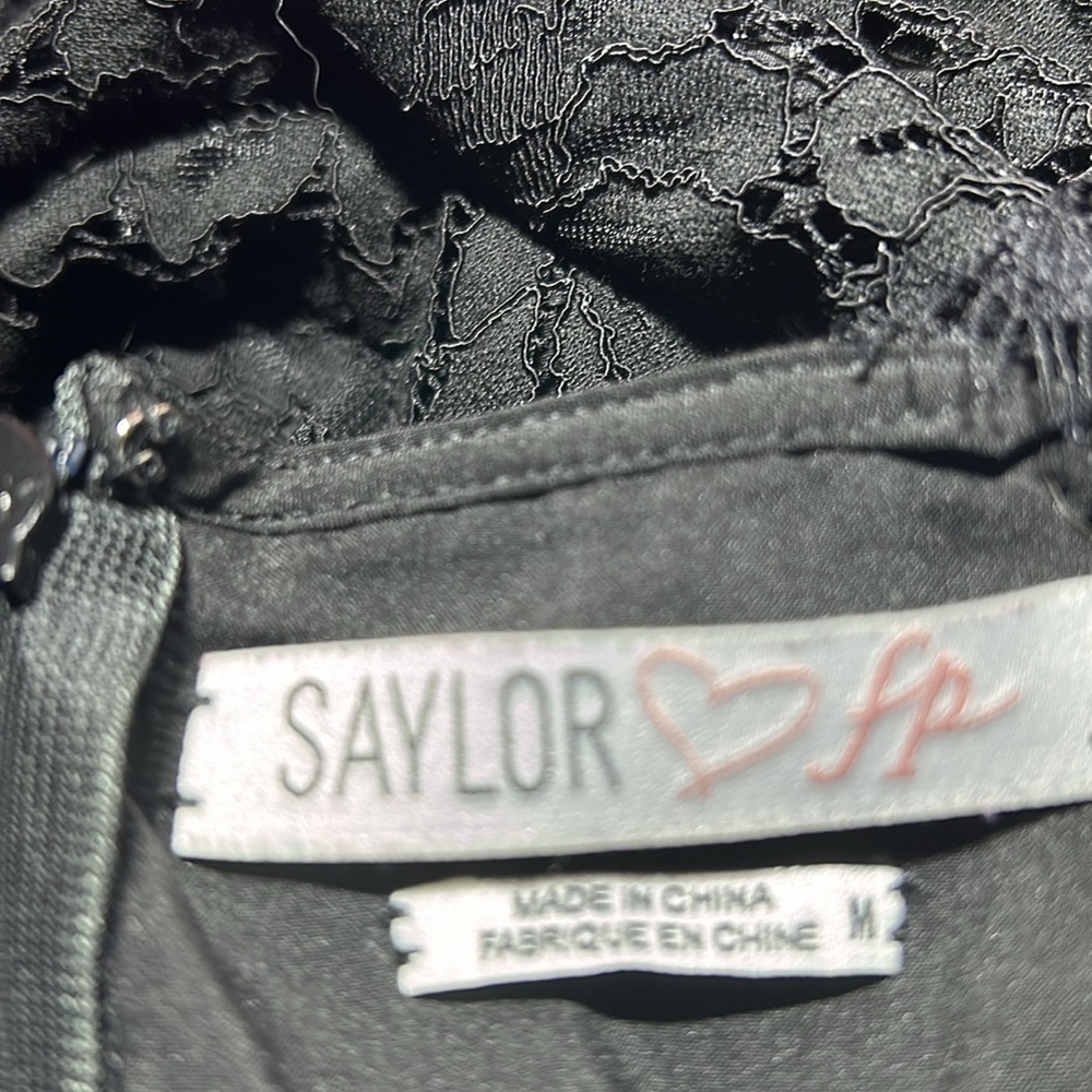 Saylor X Free People Cherie Black Lace Bodycon Dress Size Medium - Picture 8 of 9